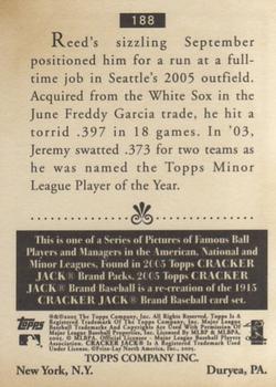 2005 Topps Cracker Jack #188 Jeremy Reed Back