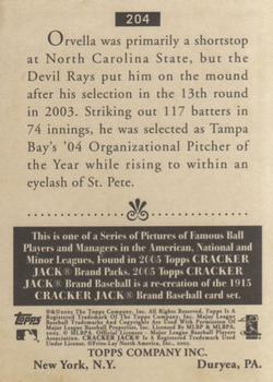 2005 Topps Cracker Jack #204 Chad Orvella Back