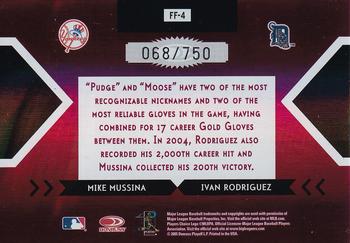 2005 Donruss Elite - Face 2 Face Red #FF-4 Mike Mussina / Ivan Rodriguez  Back