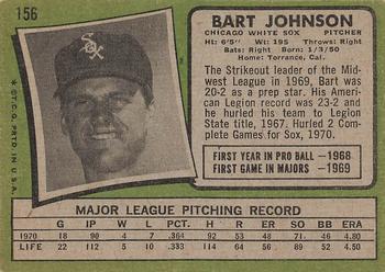 2015 Topps - Topps Originals Buybacks 1971 #156 Bart Johnson Back