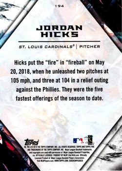 2018 Topps Fire - Flame #194 Jordan Hicks Back