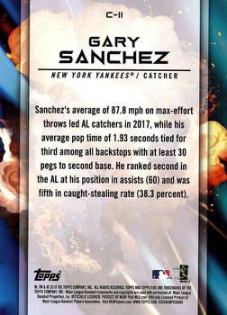 2018 Topps Fire - Cannons Gold Minted #C-11 Gary Sanchez Back