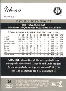 2005 Topps Gallery #40 Ichiro Suzuki Back