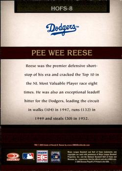 2005 Donruss Greats - Hall of Fame Souvenirs #HOFS-8 Pee Wee Reese Back