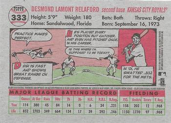 2005 Topps Heritage #333 Desi Relaford Back