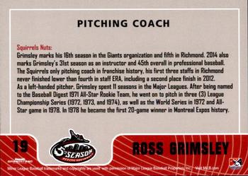 2014 Grandstand Richmond Flying Squirrels #NNO Ross Grimsley Back