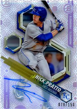 2018 Bowman High Tek - Prospects Autograph Purple Diffractor #PHT-NP Nick Pratto Front