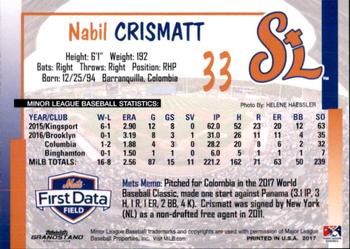 2017 Grandstand St. Lucie Mets #NNO Nabil Crismatt Back