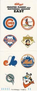 1992 Kellogg's Frosted Flakes Team Decals #NNO National League East Front
