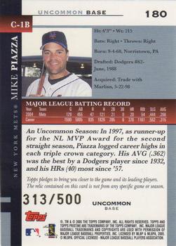 2005 Topps Pristine #180 Mike Piazza Back