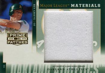 2005 Donruss Prime Patches - Major League Materials Jumbo Swatch #MLM-32 Ben Grieve Front