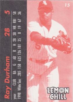 1999 Lemon Chill Chicago White Sox #15 Ray Durham Back