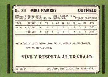 1988-89 BYN Puerto Rico Winter League Update #43 Mike Ramsey Back