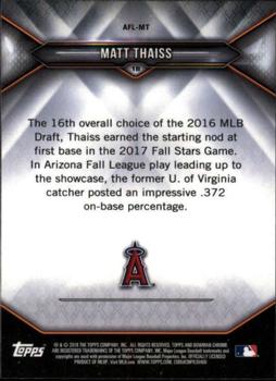 2018 Bowman Chrome - 2017 AFL Fall Stars #AFL-MT Matt Thaiss Back