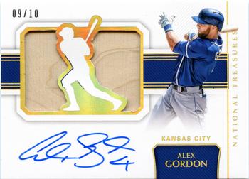 2018 Panini National Treasures - Signature Jumbo Die Cut Bat #SJ-AG Alex Gordon Front