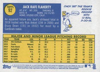 2019 Topps Heritage #92 Jack Flaherty Back