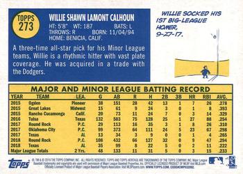 2019 Topps Heritage #273 Willie Calhoun Back