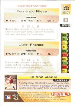 2005 Topps Total #595 Fernando Nieve / John Franco Back