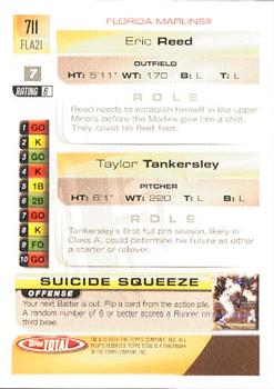 2005 Topps Total #711 Taylor Tankersley / Eric Reed Back