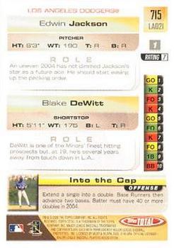 2005 Topps Total #715 Blake DeWitt / Edwin Jackson Back