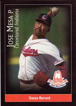 1996 Arby's Cleveland Indians 1995 Tribe Milestones #4 Jose Mesa Front