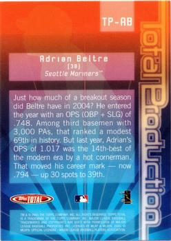 2005 Topps Total - Total Production #TP-AB Adrian Beltre Back