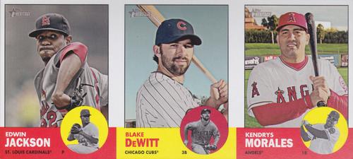 2012 Topps Heritage - 1963 Topps Bazooka Ad Panel #NNO Edwin Jackson / Blake DeWitt / Kendrys Morales Front