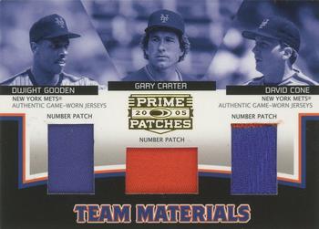 2005 Donruss Prime Patches - Team Materials Triple Number Patch #TM-6 Dwight Gooden / Gary Carter / David Cone Front