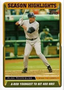 2005 Topps Updates & Highlights #UH114 Alex Rodriguez Front