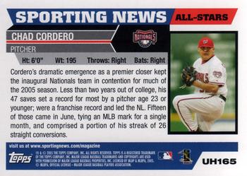 2005 Topps Updates & Highlights #UH165 Chad Cordero Back