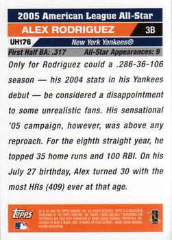 2005 Topps Updates & Highlights #UH176 Alex Rodriguez Back