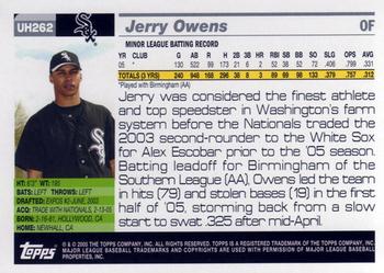 2005 Topps Updates & Highlights #UH262 Jerry Owens Back