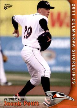 2011 MultiAd Delmarva Shorebirds #18 Jacob Pettit Front