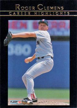 1992 Fleer - Roger Clemens Career Highlights #10 Roger Clemens Front