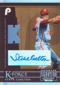 2005 Donruss Signature - K-Force Autograph Material #KF-2 Steve Carlton Front