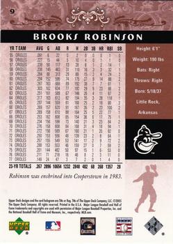 2005 Upper Deck Hall of Fame #9 Brooks Robinson Back