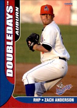 2010 Choice Auburn Doubledays #1 Zach Anderson Front