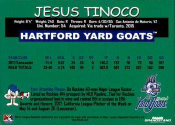 2018 Grandstand Hartford Yard Goats #NNO Jesus Tinoco Back