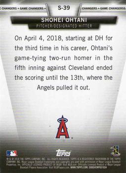 2018 Topps Update - Salute #S-39 Shohei Ohtani Back