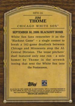 2018 Topps Update - Hall of Famer Highlights Blue #HFH-16 Jim Thome Back