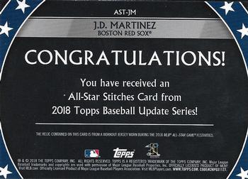 2018 Topps Update - All-Star Stitches #AST-JM J.D. Martinez Back