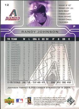 2005 Upper Deck #12 Randy Johnson Back