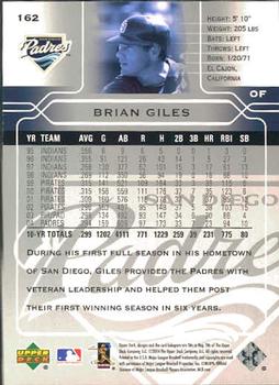 2005 Upper Deck #162 Brian Giles Back