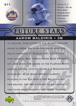 2005 Upper Deck #211 Aarom Baldiris Back