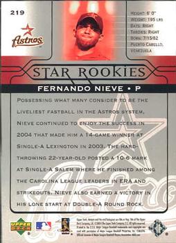 2005 Upper Deck #219 Fernando Nieve Back