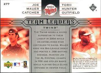 2005 Upper Deck #277 Joe Mauer / Torii Hunter Back