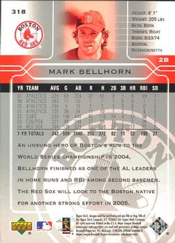 2005 Upper Deck #318 Mark Bellhorn Back