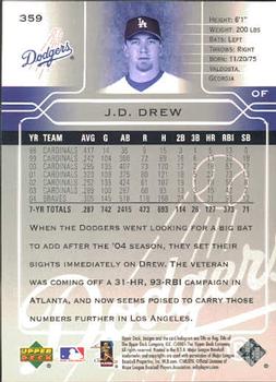 2005 Upper Deck #359 J.D. Drew Back