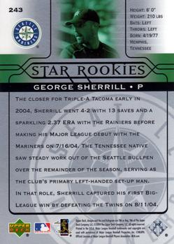 2005 Upper Deck #243 George Sherrill Back