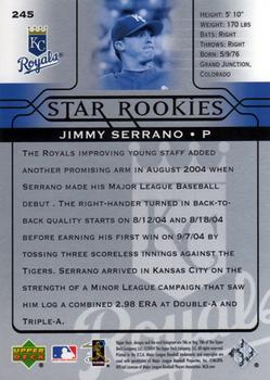 2005 Upper Deck #245 Jimmy Serrano Back